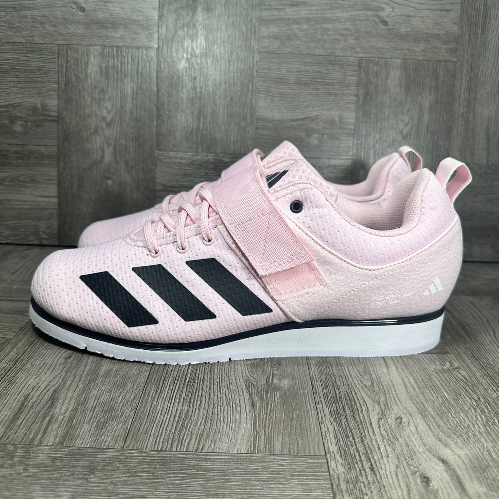 Adidas Powerlift 5 Weightlifting Men 11 Pink Black Strap Gym Shoes NEW JP9879 - Picture 2 of 8